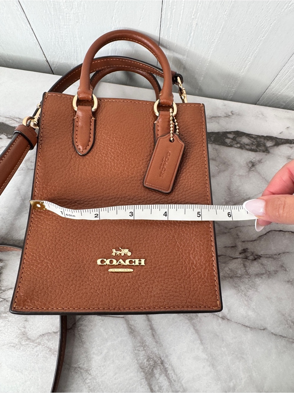 Coach Brown Leather Mini Tote Crossbody - Picture 12 of 12